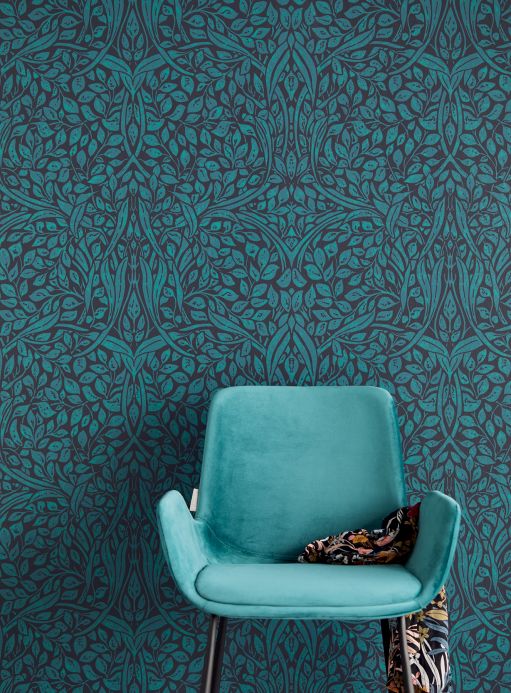 Wallpaper Wallpaper Cortona ocean blue Room View