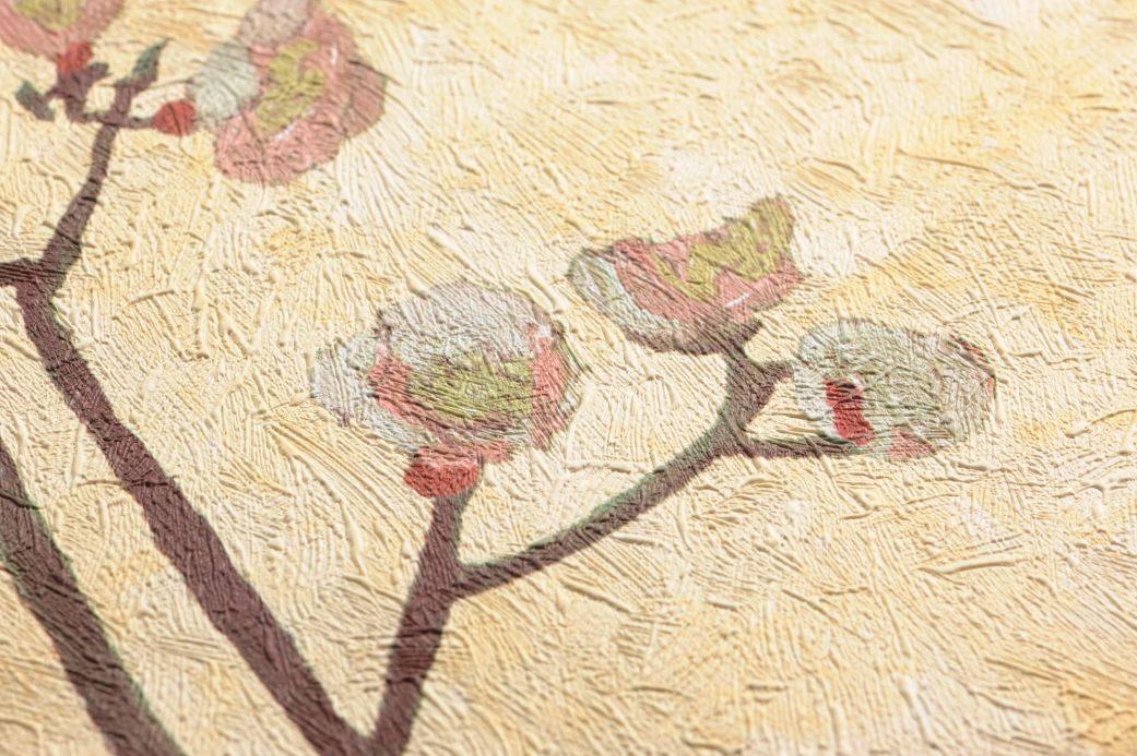 Brown Wallpaper Wallpaper VanGogh Branches pale yellow Detail View