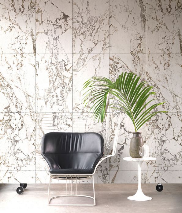 NLXL Wallpaper Wallpaper Marble 04 grey brown Room View