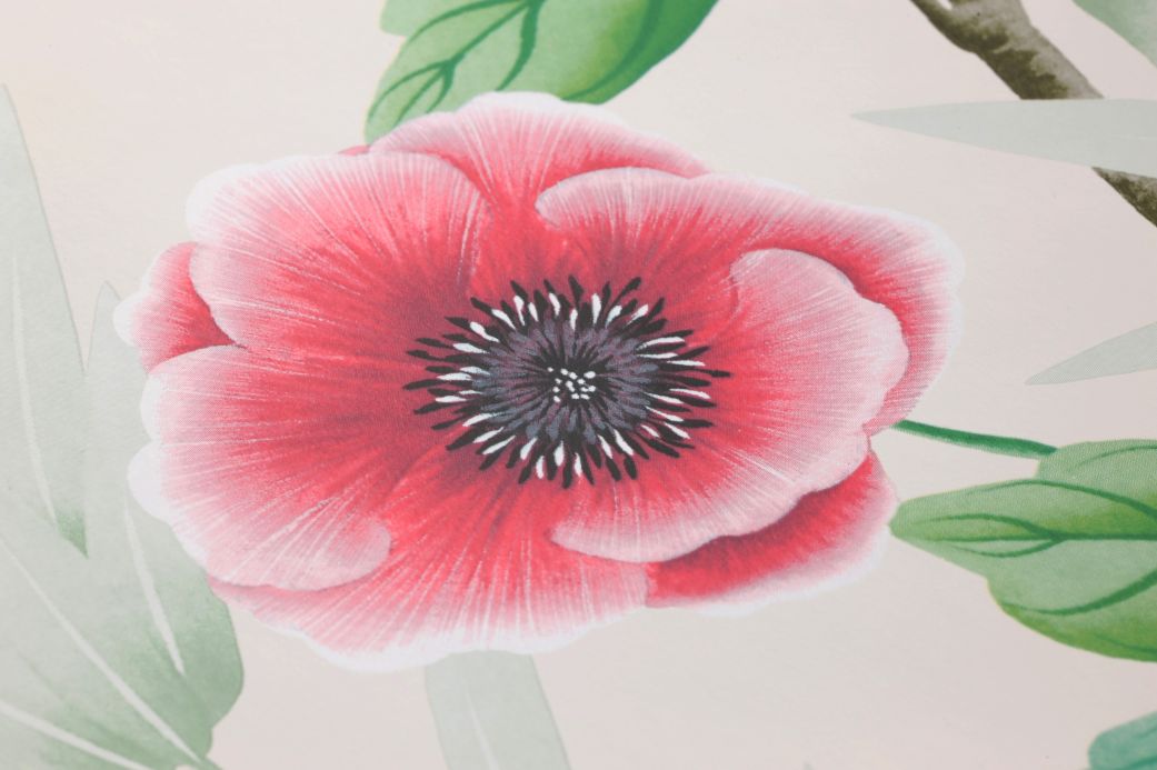 Papel pintado floral Papel pintado Elisabeth tonos de rojo Ver detalle