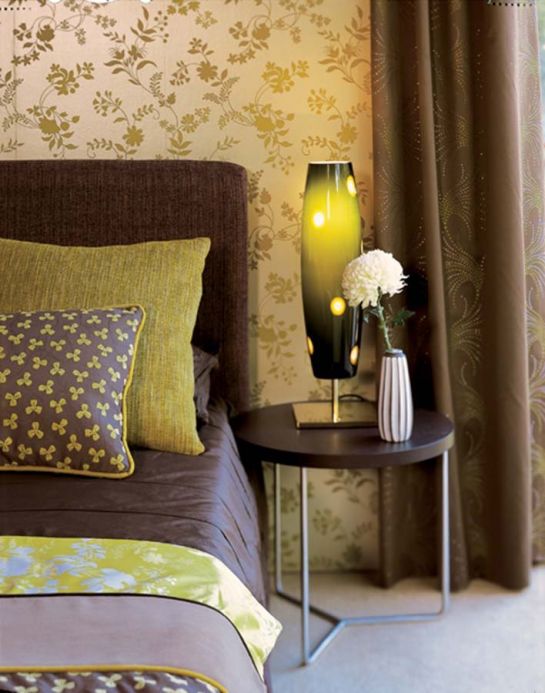 Archiv Wallpaper Minerva pale yellow green Room View