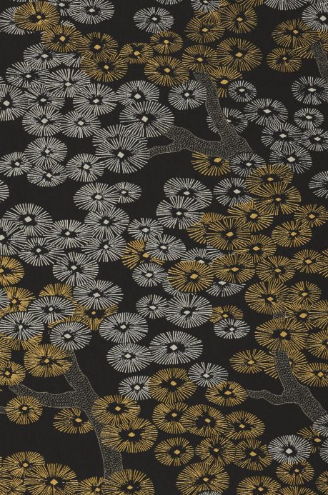 Floral Wallpaper Wallpaper Kirigami matt gold A4 Detail