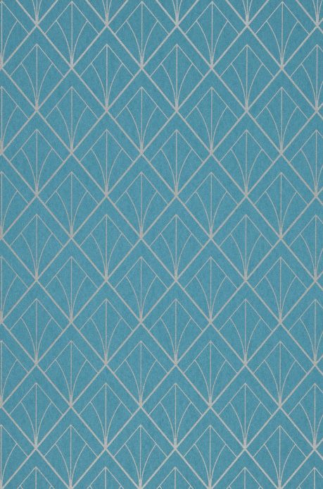 Archiv Wallpaper Catriona turquoise blue A4 Detail