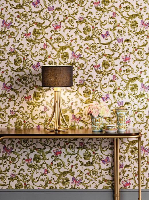 Wallpaper Wallpaper Glory olive-yellow shimmer Room View