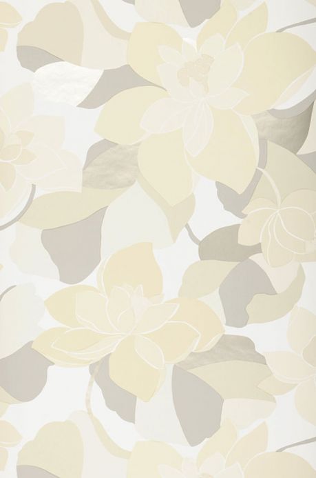 Papier peint floral Papier peint Adarna beige gris clair Largeur de lé