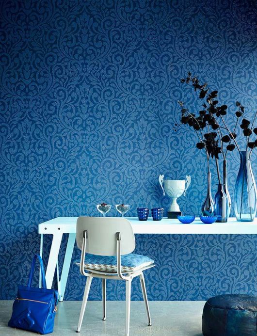 Archiv Papel pintado Lynda azul claro Ver habitación