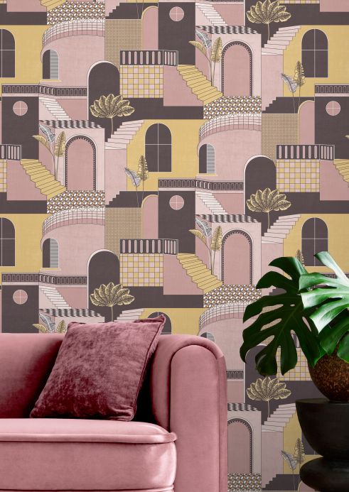 Art Deco Wallpaper Wallpaper Verney shades of pink Room View