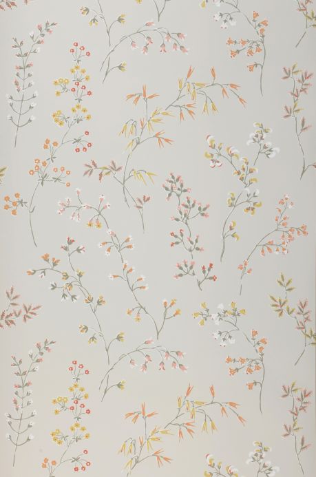 Papel de parede floral Papel de parede Bianca branco acinzentado Largura do rolo