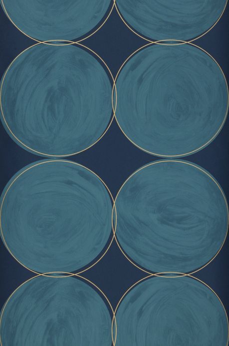 Papel de parede geométrico Papel de parede Rowan azul turquesa Largura do rolo