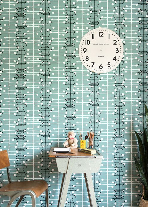 Turquoise Wallpaper Wallpaper Muscat mint turquoise Room View