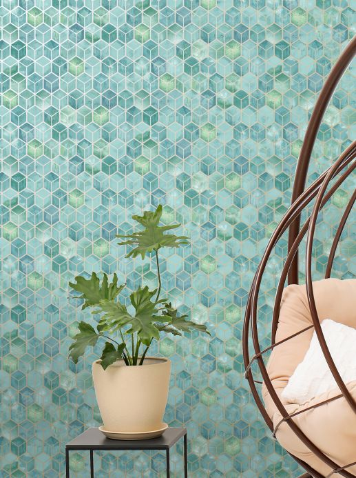 Wallpaper Wallpaper Casimir pastel turquoise Room View
