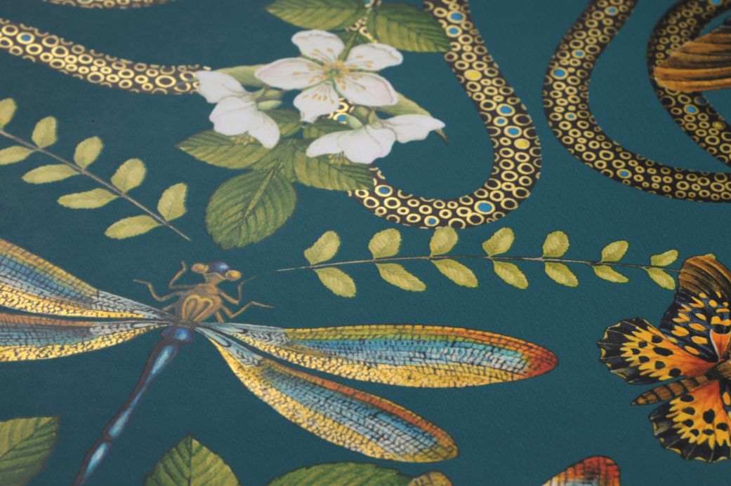 Tiermotiv Tapeten Tapete Hakama Wasserblau Detailansicht