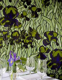 Papier peint Iris vert olive clair
