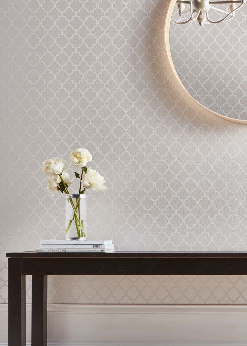 Glass bead Wallpaper Wallpaper Ginevra oyster white Room View