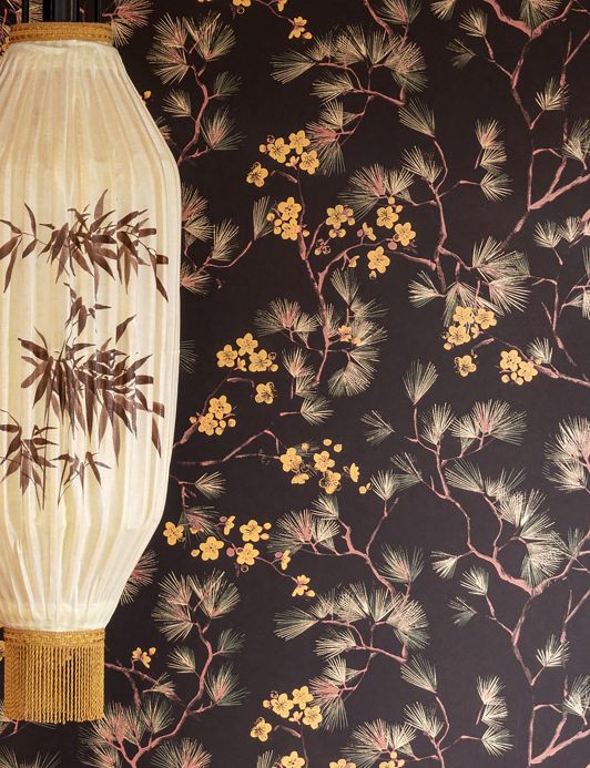 Oriental Wallpaper Wallpaper Makino black Room View