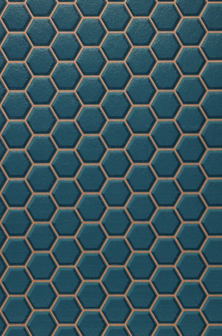 Geometrische Tapeten Tapete Bogo Wasserblau A4-Ausschnitt