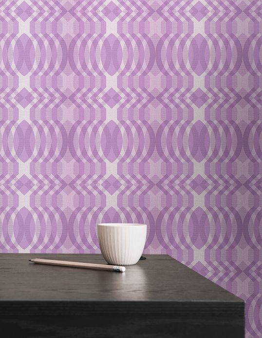Papel de parede geométrico Papel de parede Chakra tons de violeta Ver ambiente