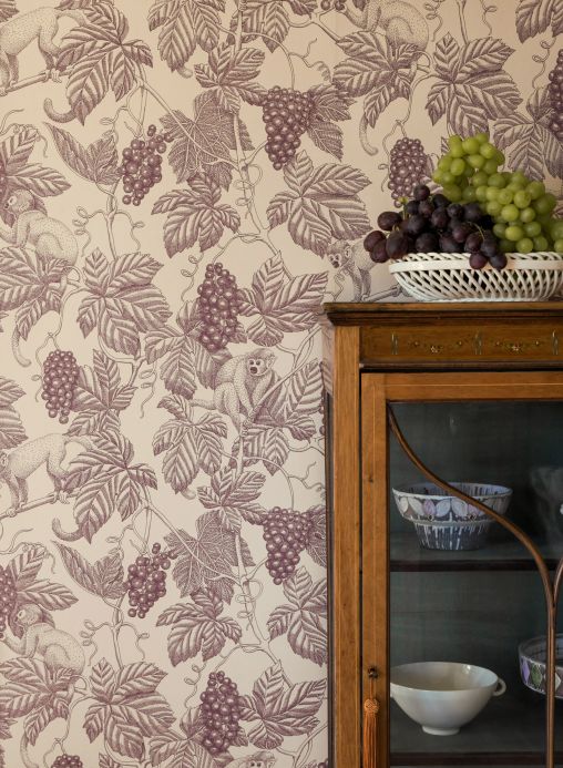 Animal Wallpaper Wallpaper Grape Thief crimson violet Room View