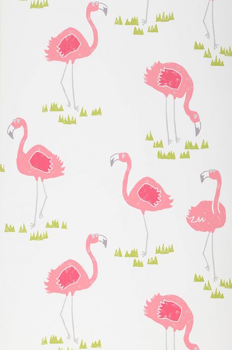 Carta da parati con animali Carta da parati Flamingo Oasis rosa antico Larghezza rotolo