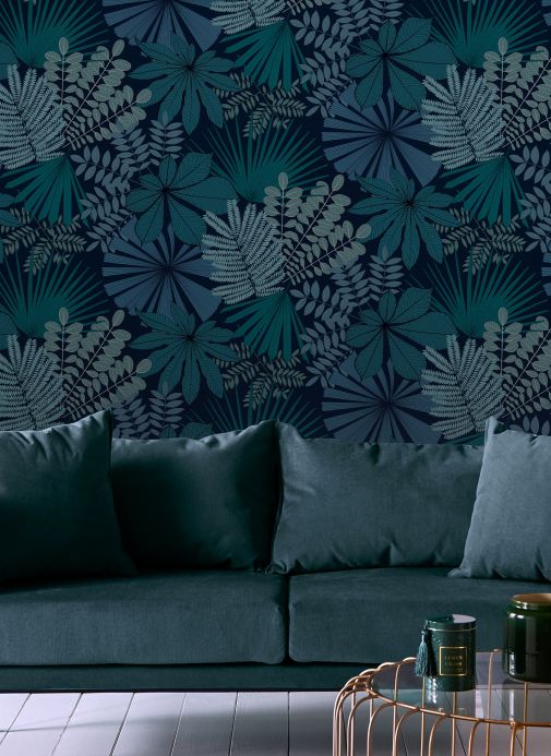 Material Wallpaper Empuria blue green Room View