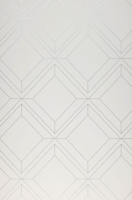Papel de parede geométrico Papel de parede Malekid branco acinzentado Largura do rolo