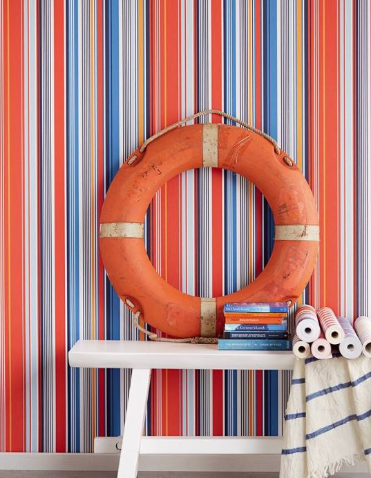 Striped Wallpaper Wallpaper Sinja red Room View