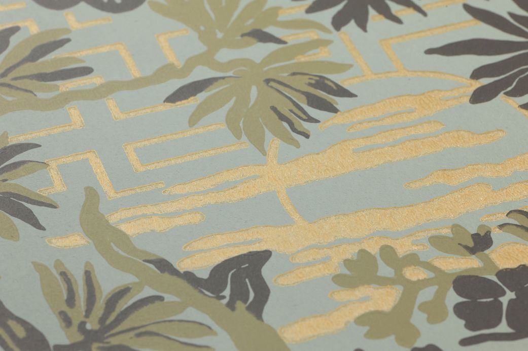 Oriental Wallpaper Wallpaper Winsam mint grey Detail View
