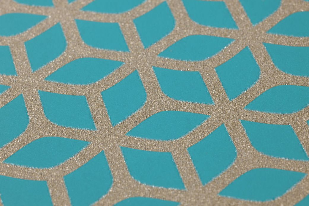 Geometric Wallpaper Wallpaper Zelor turquoise blue Detail View
