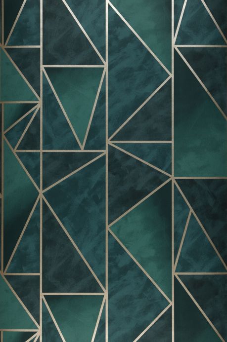 Geometric Wallpaper Wallpaper Fantasque dark green Roll Width