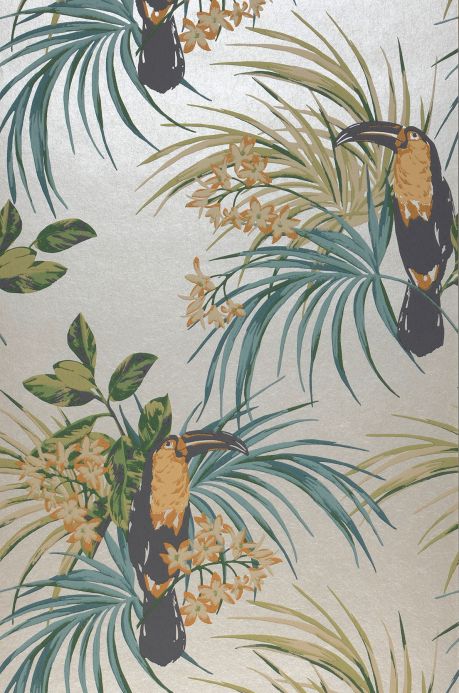 Animal Wallpaper Wallpaper Toucan Jungle cream shimmer Roll Width