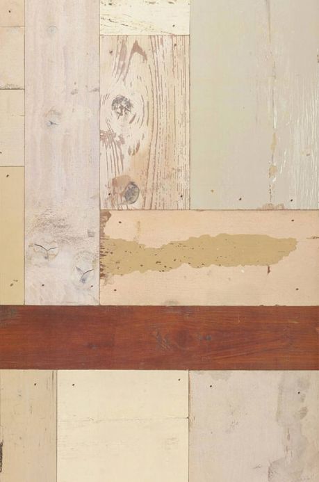 Papel de parede de madeira Papel de parede Scrapwood 06 marrom mogno Largura do rolo
