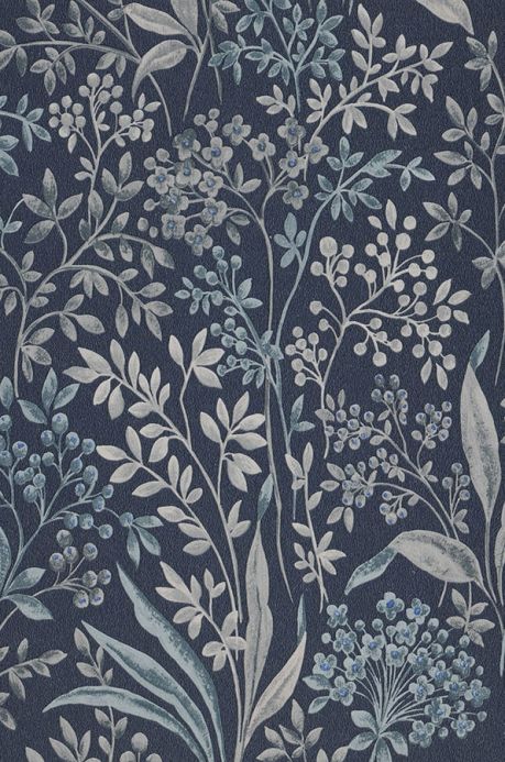 Floral Wallpaper Wallpaper Pilar green blue A4 Detail