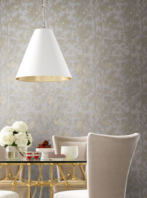 Metallic Wallpaper Wallpaper Saranda cream white Room View