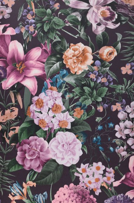 Papel pintado floral Papel pintado Julia tonos de violeta Ancho rollo