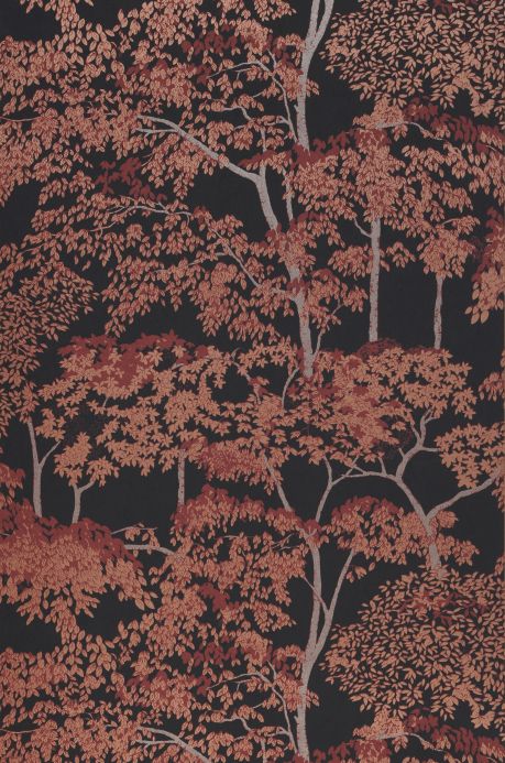 Papel pintado de bosque y árboles Papel pintado Arboleda cobre brillante Ancho rollo