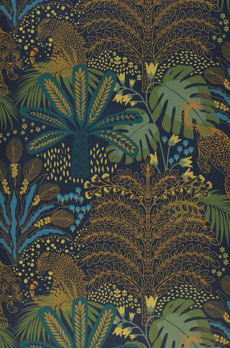 Tropical Jungle Wallpaper Wallpaper Shino grey blue Roll Width