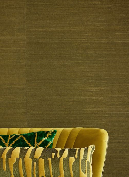 Natural Wallpaper Wallpaper Sisal on Roll 04 olive green Room View