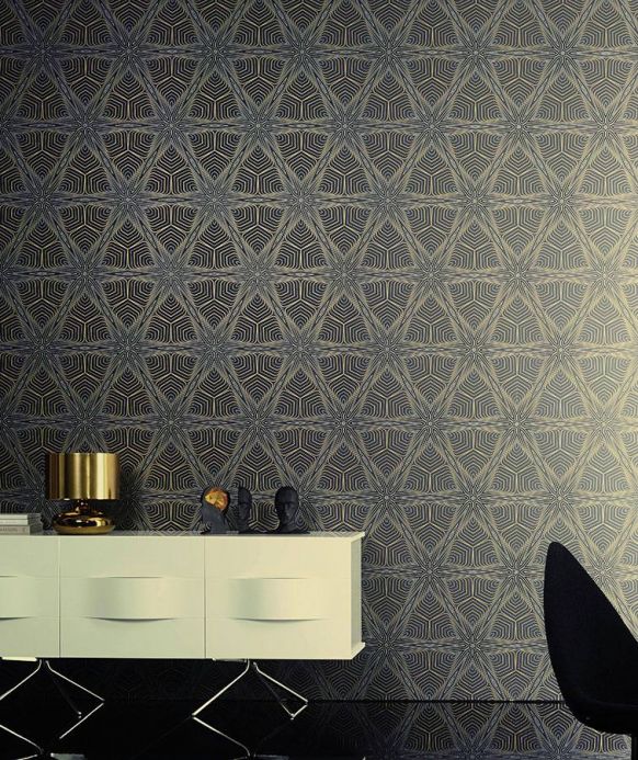 Archiv Wallpaper Silenus anthracite Room View
