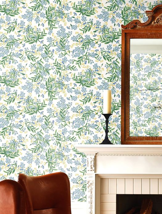 Rifle Paper Wallpaper Wallpaper Cornflower cream Room View
