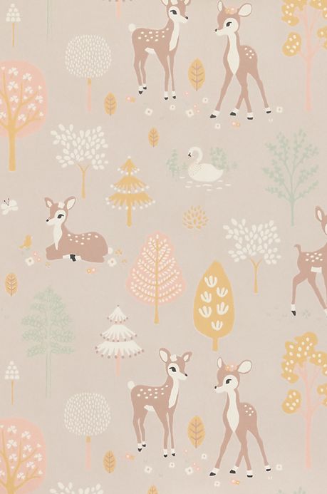 Children’s Wallpaper Wallpaper Golden woods pastel brown Roll Width