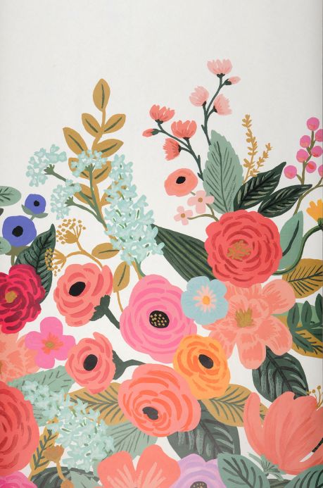 Papel de parede Rifle Paper Fotomural Flower Garden rosa Largura do rolo