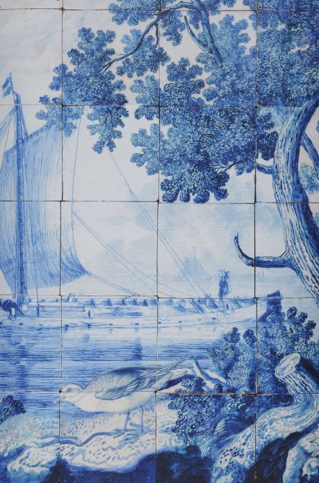 Papel de parede clássico Fotomural Azure azul Largura do rolo