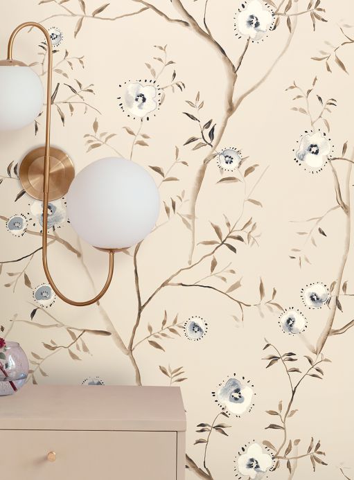 New arrivals! Wallpaper Claudette brown white Room View