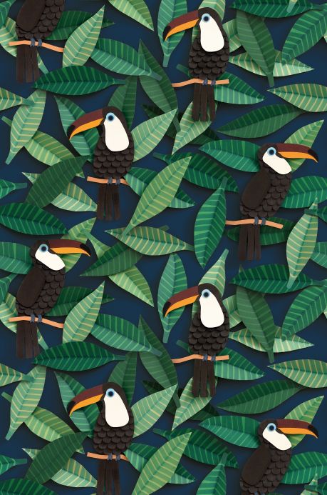 Bird Wallpaper Wallpaper Toucan shades of green Roll Width