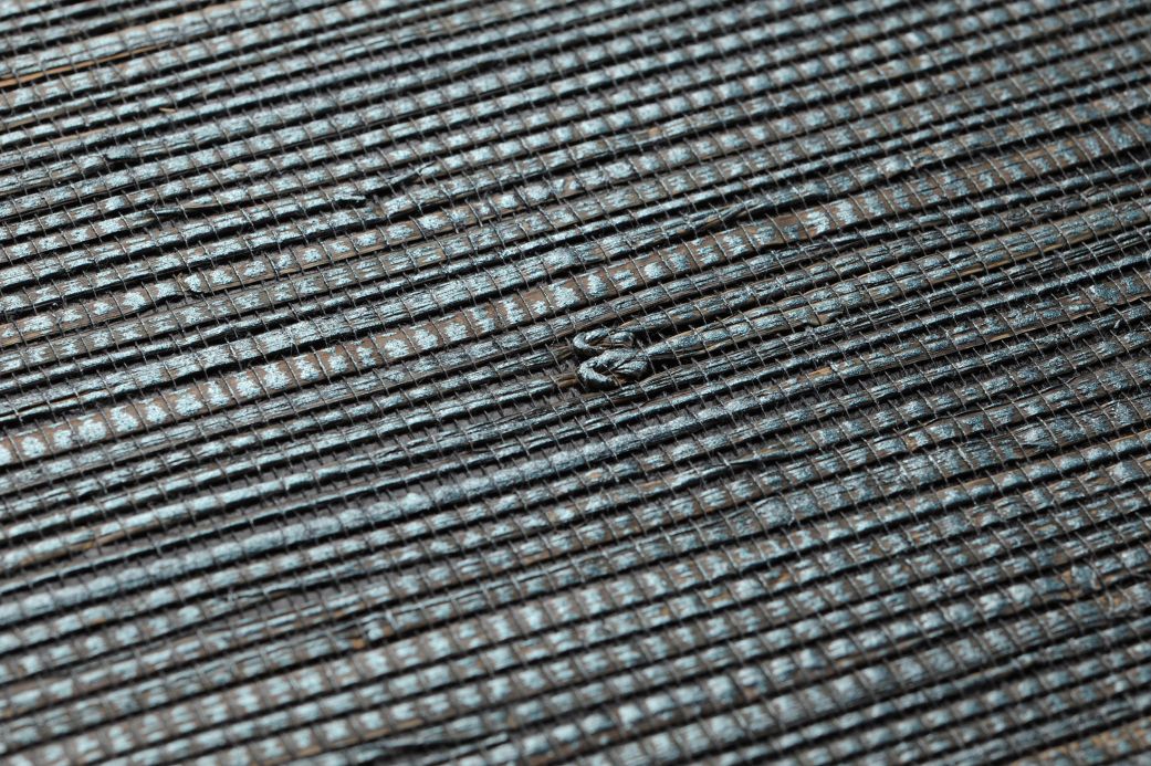 Natur Tapeten Tapete Grasscloth 13 Graublau Detailansicht