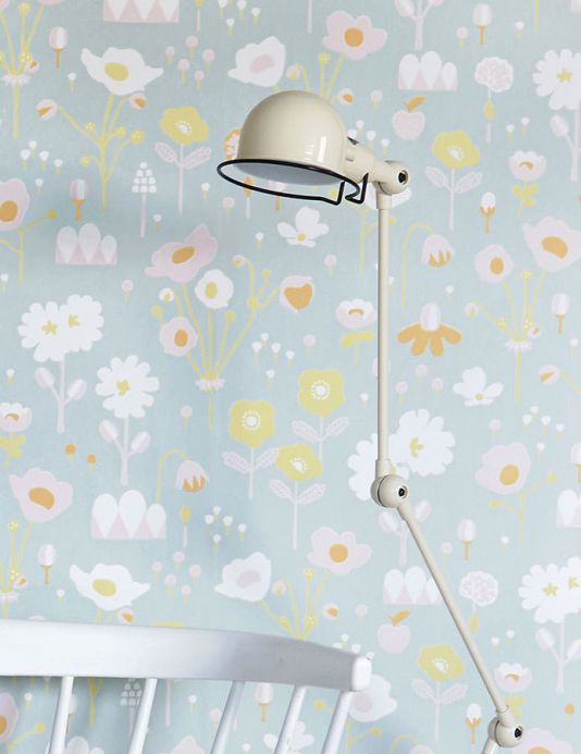 Bedroom Wallpaper Wallpaper Bloom grey Room View