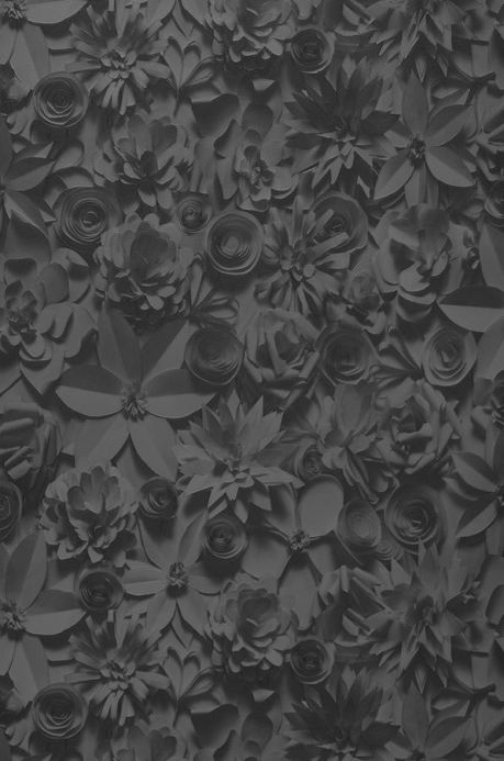 Archiv Tapete 3D-Blossoms Anthrazit Bahnbreite