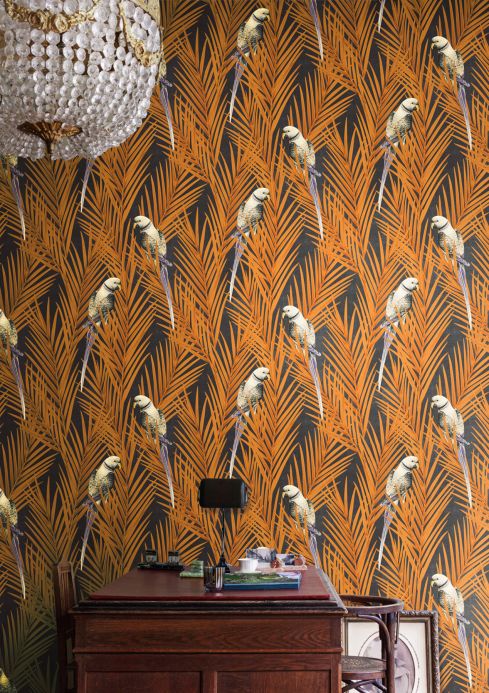 Botanical Wallpaper Wallpaper Talamanca orange brown Room View