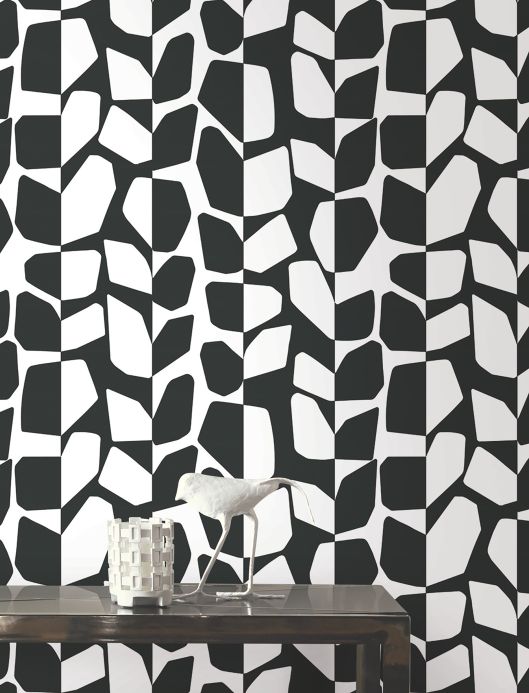 Geometric Wallpaper Wallpaper Urano black Room View