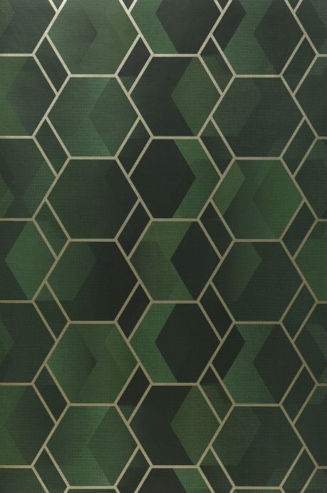 Papel de parede geométrico Papel de parede Opalino tons de verde Largura do rolo